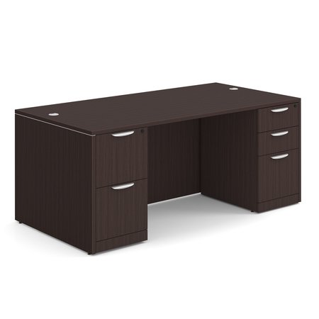 OFFICESOURCE OS Laminate Collection Double Full Pedestal Desk - 71'' x 36'' DBLFDPL101ES